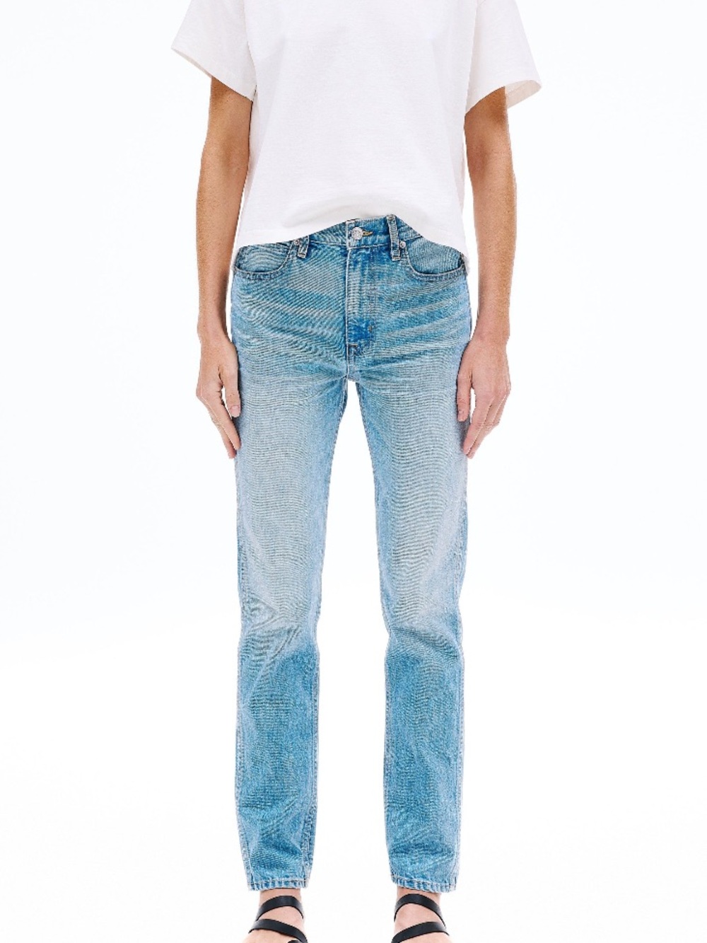 SLVRLAKE Beatnik High Rise Slim Jeans Time Worn Distressed Size 29